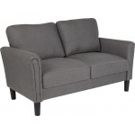 Bari Upholstered Loveseat in Dark Gray Fabric