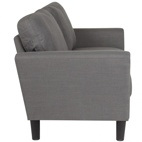 Bari Upholstered Loveseat in Dark Gray Fabric