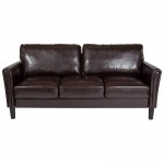 Bari Upholstered Sofa in Brown LeatherSoft