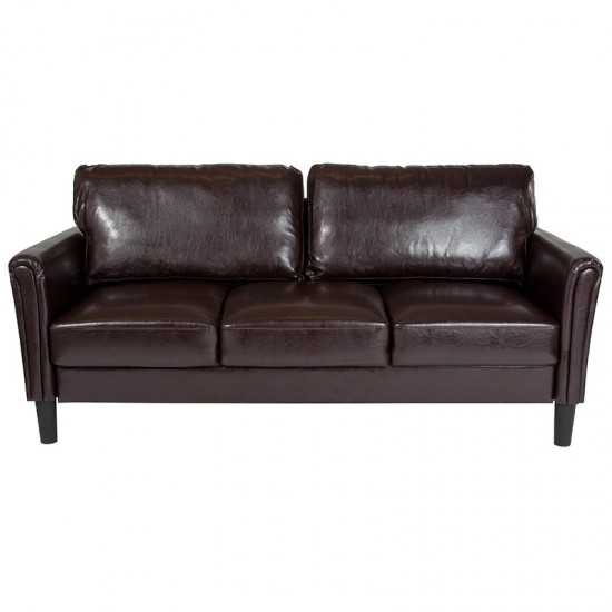 Bari Upholstered Sofa in Brown LeatherSoft