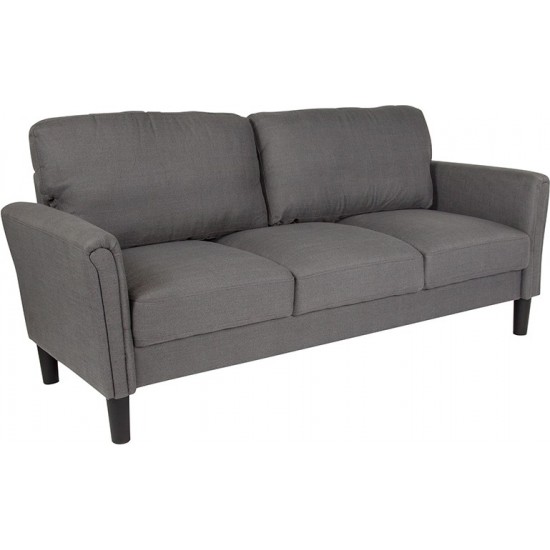 Bari Upholstered Sofa in Dark Gray Fabric