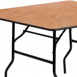 4-Foot Square Wood Folding Banquet Table