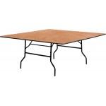 6-Foot Square Wood Folding Banquet Table