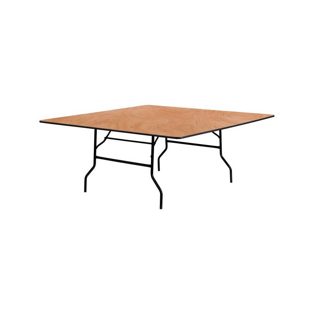 6-Foot Square Wood Folding Banquet Table