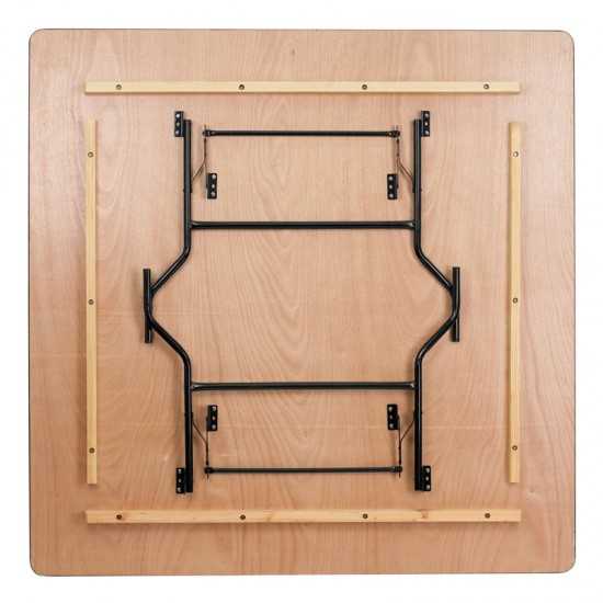 6-Foot Square Wood Folding Banquet Table