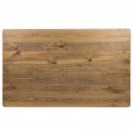 60" x 38" Rectangular Antique Rustic Solid Pine Farm Dining Table