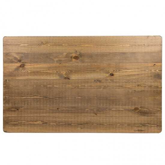 60" x 38" Rectangular Antique Rustic Solid Pine Farm Dining Table