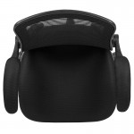 Mid-Back Black Mesh Ergonomic Drafting Chair with Adjustable Foot Ring and Flip-Up Arms