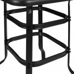 5 Piece Outdoor Glass Bar Patio Table Set with 4 Barstools