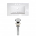 32-in. W 3H8-in. Ceramic Top Set In White Color - Overflow Drain Incl.