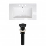 32-in. W 3H8-in. Ceramic Top Set In White Color - Overflow Drain Incl.