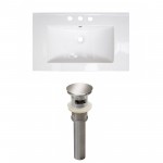 32-in. W 3H8-in. Ceramic Top Set In White Color - Overflow Drain Incl.