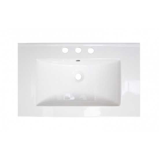 32-in. W 3H8-in. Ceramic Top Set In White Color - Overflow Drain Incl.