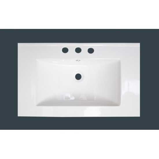 32-in. W 3H8-in. Ceramic Top Set In White Color - Overflow Drain Incl.