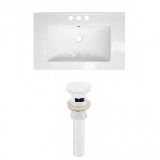 24.25-in. W 3H4-in. Ceramic Top Set In White Color - Overflow Drain Incl.