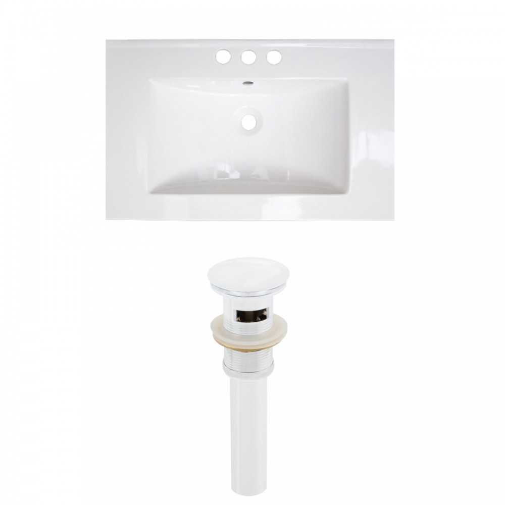 24.25-in. W 3H4-in. Ceramic Top Set In White Color - Overflow Drain Incl.