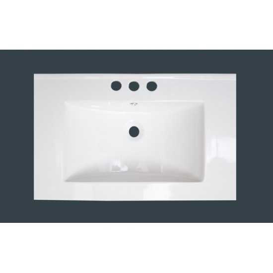 24.25-in. W 3H4-in. Ceramic Top Set In White Color - Overflow Drain Incl.