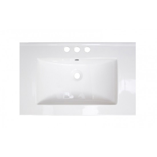 24.25-in. W 3H4-in. Ceramic Top Set In White Color - Overflow Drain Incl.