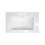 24.25-in. W 3H4-in. Ceramic Top Set In White Color - Overflow Drain Incl.