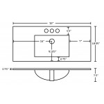 32-in. W 3H4-in. Ceramic Top Set In White Color - Overflow Drain Incl.