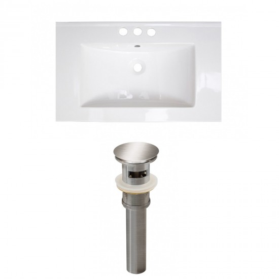 32-in. W 3H4-in. Ceramic Top Set In White Color - Overflow Drain Incl.