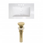 32-in. W 3H4-in. Ceramic Top Set In White Color - Overflow Drain Incl.