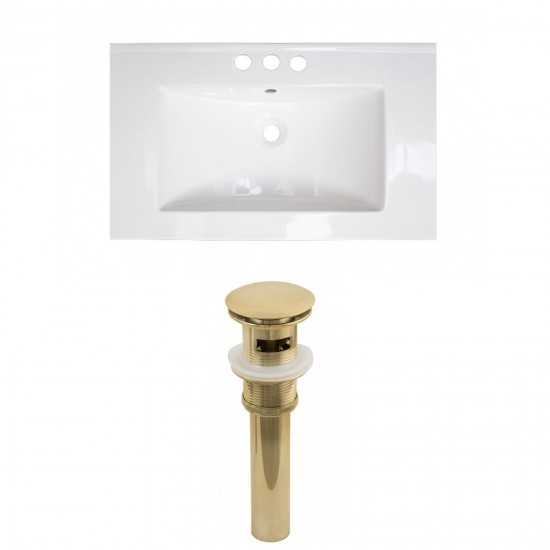 32-in. W 3H4-in. Ceramic Top Set In White Color - Overflow Drain Incl.