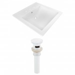 21.5-in. W 3H8-in. Ceramic Top Set In White Color - Overflow Drain Incl.