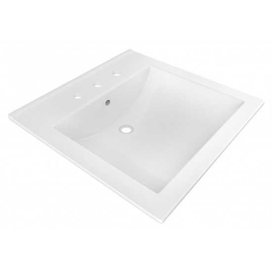 21.5-in. W 3H8-in. Ceramic Top Set In White Color - Overflow Drain Incl.