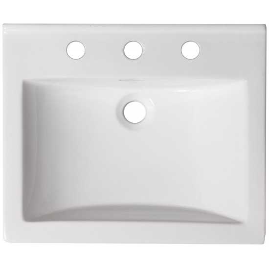 21.5-in. W 3H8-in. Ceramic Top Set In White Color - Overflow Drain Incl.