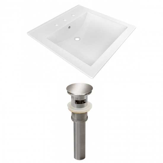 21.5-in. W 3H8-in. Ceramic Top Set In White Color - Overflow Drain Incl.