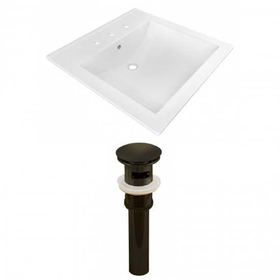 21.5-in. W 3H8-in. Ceramic Top Set In White Color - Overflow Drain Incl.