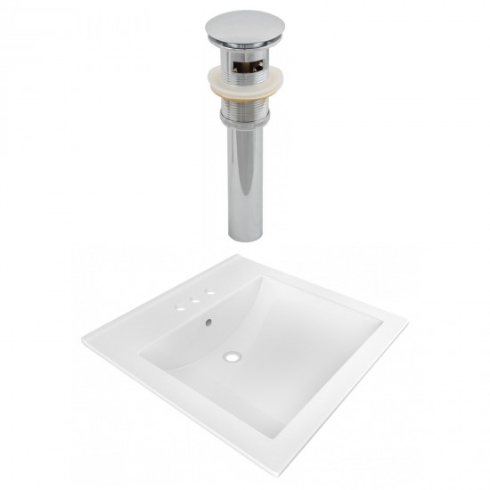 21.5-in. W 3H4-in. Ceramic Top Set In White Color - Overflow Drain Incl.