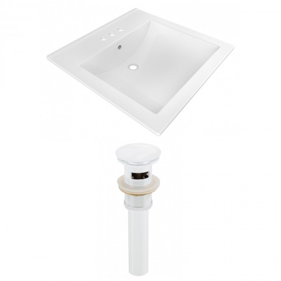 21.5-in. W 3H4-in. Ceramic Top Set In White Color - Overflow Drain Incl.