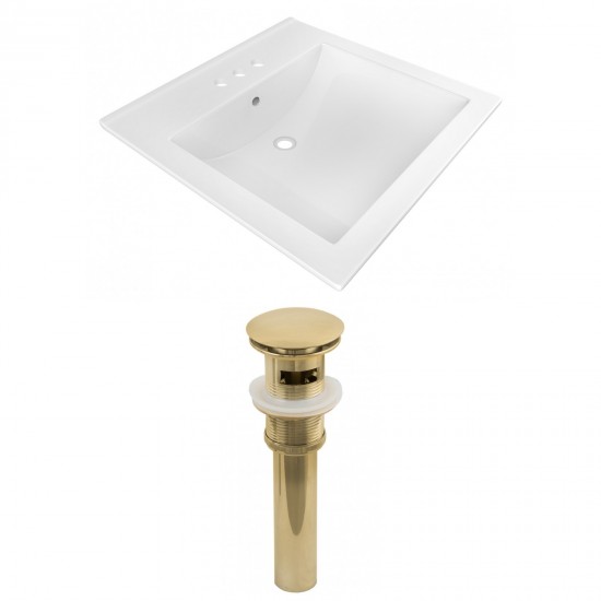 21.5-in. W 3H4-in. Ceramic Top Set In White Color - Overflow Drain Incl.