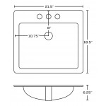 21.5-in. W 3H4-in. Ceramic Top Set In White Color - Overflow Drain Incl.