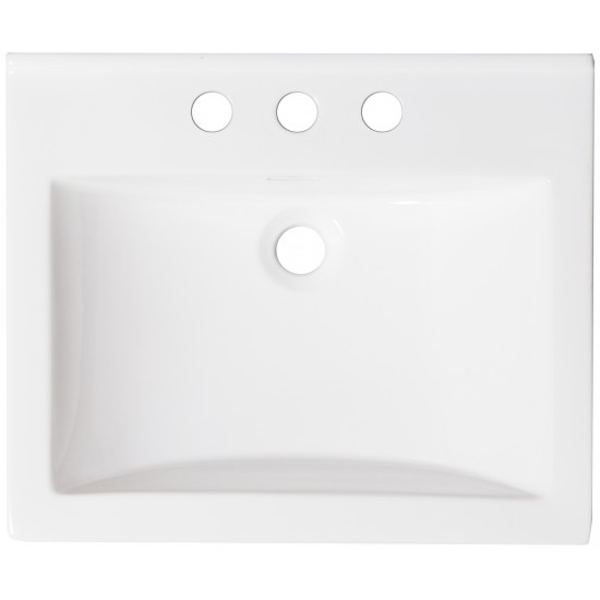 21.5-in. W 3H4-in. Ceramic Top Set In White Color - Overflow Drain Incl.