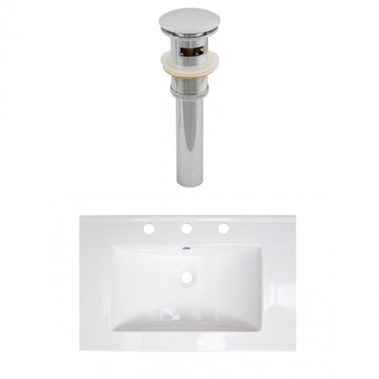 24-in. W 3H8-in. Ceramic Top Set In White Color - Overflow Drain Incl.