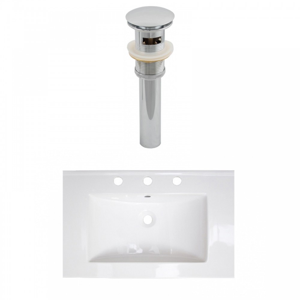 24-in. W 3H8-in. Ceramic Top Set In White Color - Overflow Drain Incl.