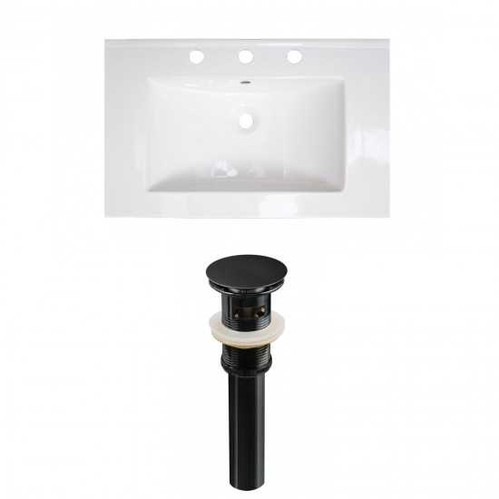 24-in. W 3H8-in. Ceramic Top Set In White Color - Overflow Drain Incl.