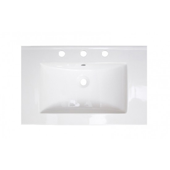 24-in. W 3H8-in. Ceramic Top Set In White Color - Overflow Drain Incl.