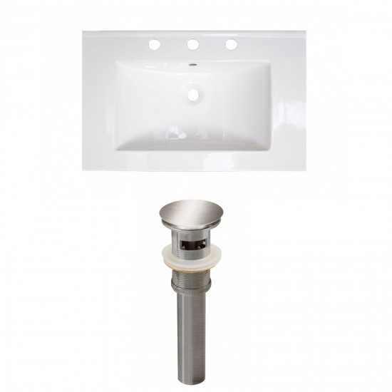 24-in. W 3H8-in. Ceramic Top Set In White Color - Overflow Drain Incl.