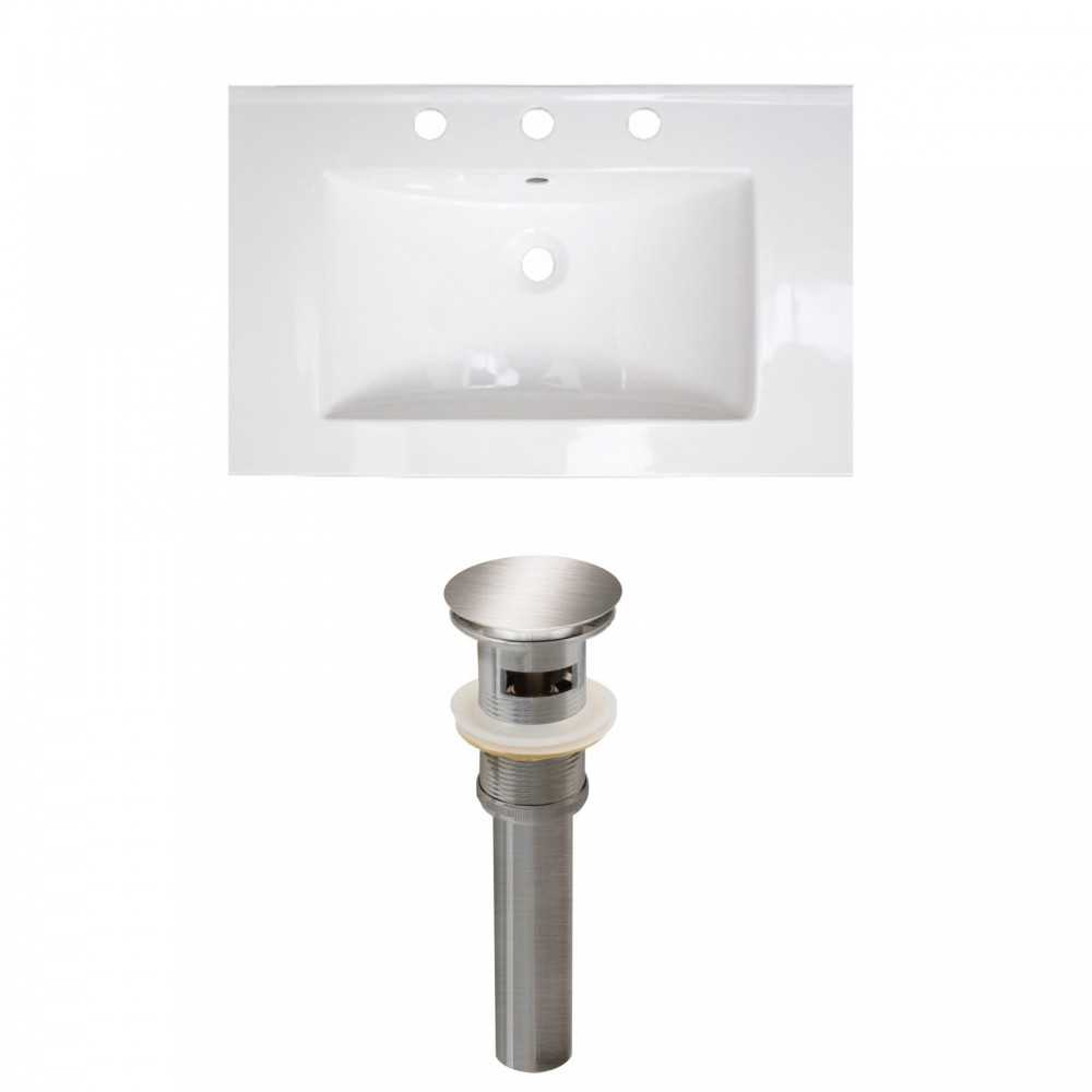 24-in. W 3H8-in. Ceramic Top Set In White Color - Overflow Drain Incl.