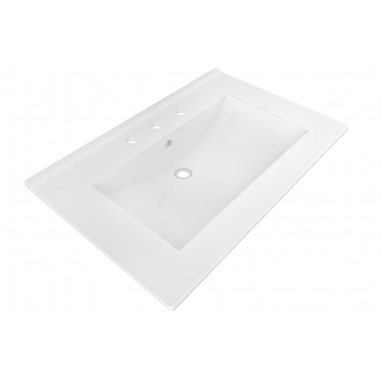 24-in. W 3H8-in. Ceramic Top Set In White Color - Overflow Drain Incl.