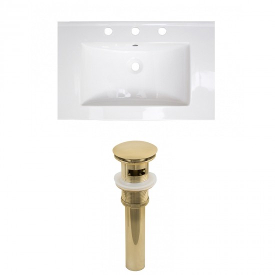 24-in. W 3H8-in. Ceramic Top Set In White Color - Overflow Drain Incl.