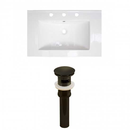 24-in. W 3H8-in. Ceramic Top Set In White Color - Overflow Drain Incl.