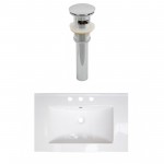 24-in. W 3H4-in. Ceramic Top Set In White Color - Overflow Drain Incl.