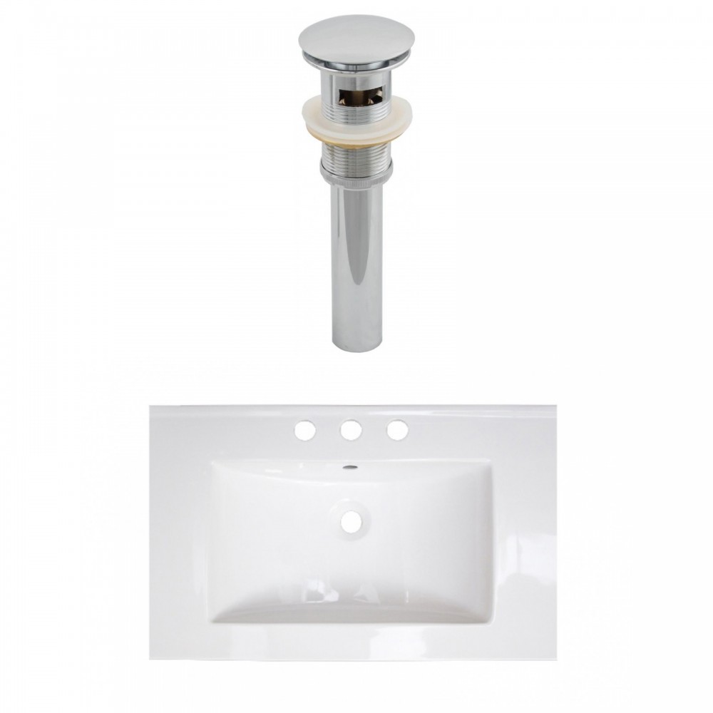 24-in. W 3H4-in. Ceramic Top Set In White Color - Overflow Drain Incl.