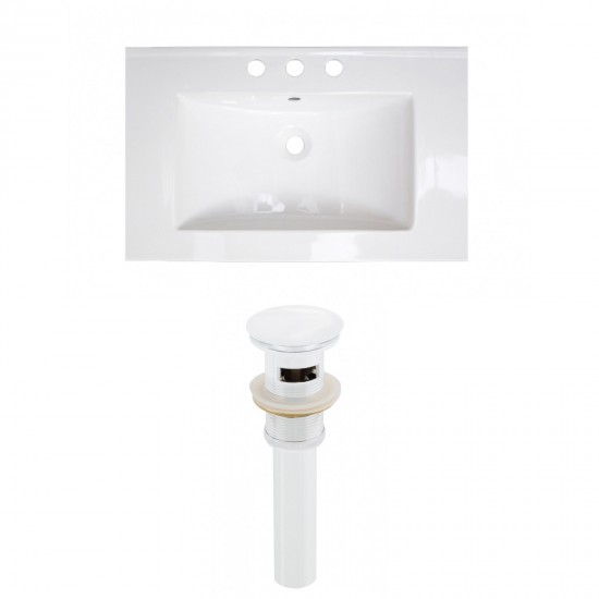 24-in. W 3H4-in. Ceramic Top Set In White Color - Overflow Drain Incl.