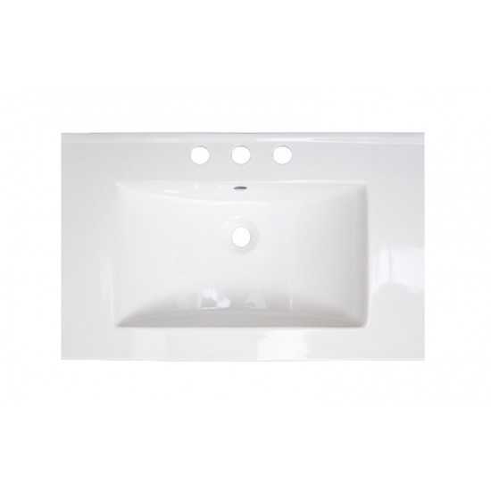 24-in. W 3H4-in. Ceramic Top Set In White Color - Overflow Drain Incl.